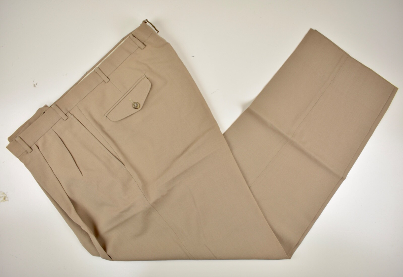 Evan Picone Solid Light Brown 100% Wool Dress Ple… - image 1