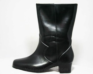 Botas Negras Talla 5 WW Estilo Victoriano 1950s DEADSTOCK Impermeable  Vellón De Vinilo | eBay