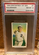 1910 T209 Contentnea lst Series Color #7 Fullenwider PSA 8 Pop 1/0^ Centered