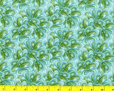 Green and Blue Comma Swirl Bunches By The Yard CPAGRE05975