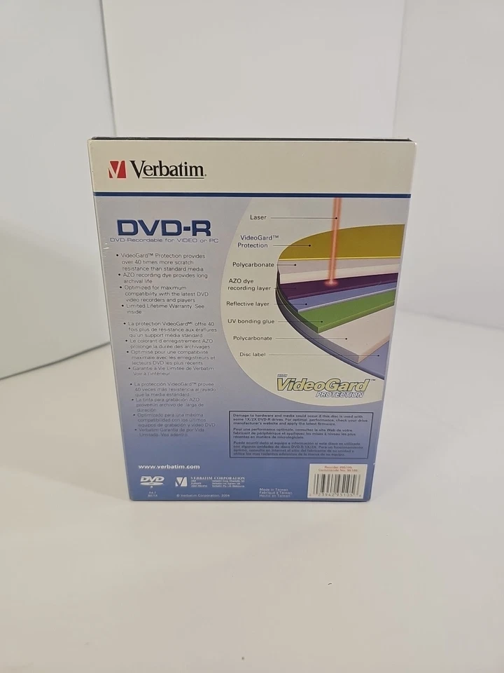 Verbatim DVD-R 4.7GB 10 Pack Video Trim Cases VideoGard Protection 120 min New - Image 3 of 4