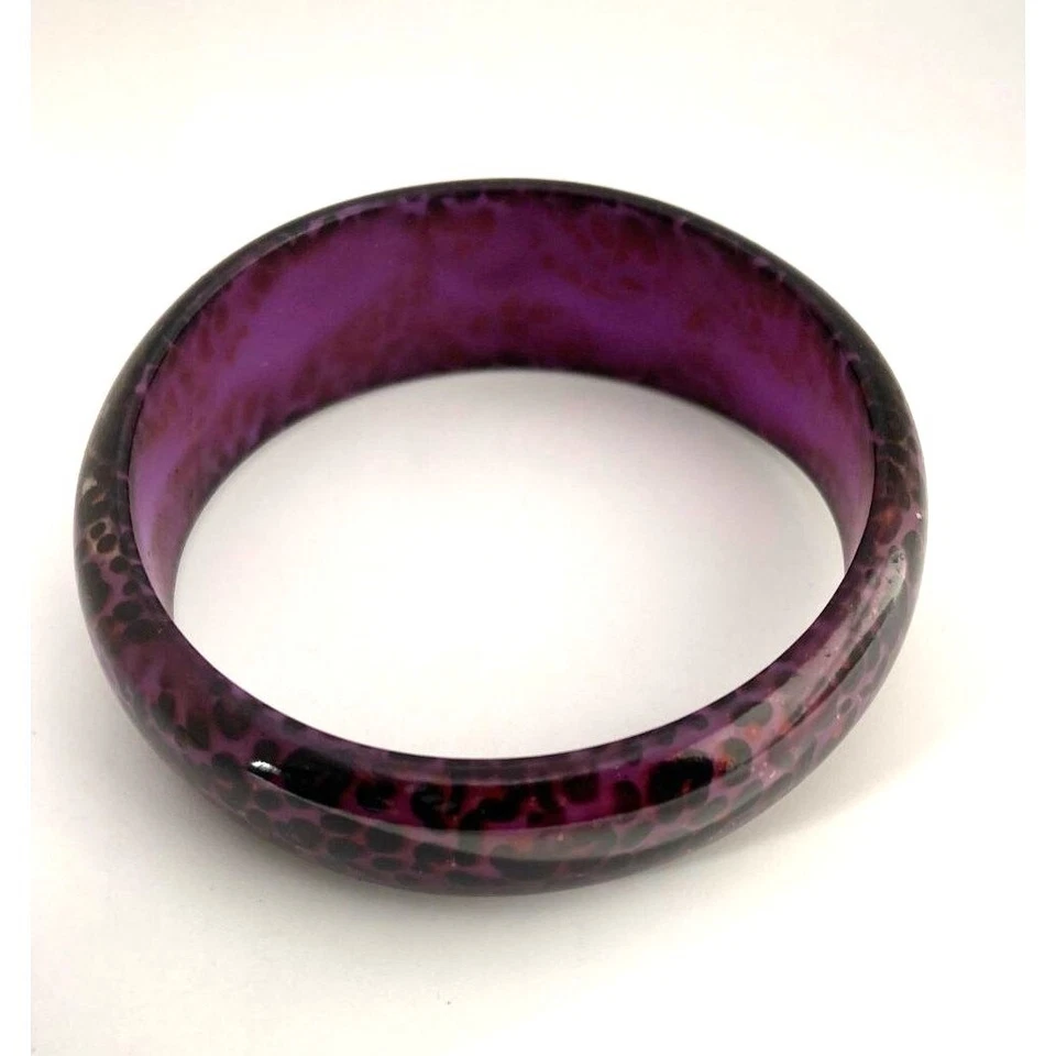 Juego de 3 brazaletes gruesos acrílicos con estampado de leopardo animal Foto 4 de 4