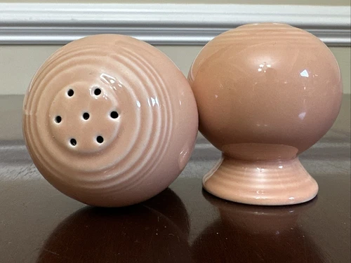 Vintage Fiesta Fiestaware Apricot Retired Round Salt & Pepper Shakers