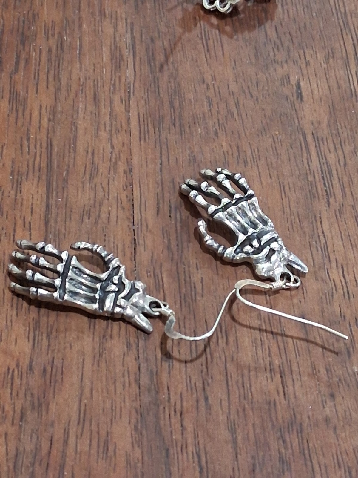 Sterling Silver Skeleton Hands Dangle Earrings 1 … - image 2