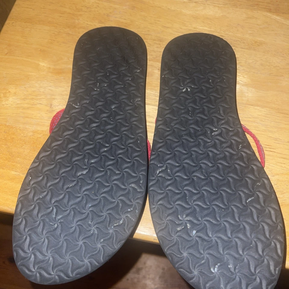 Sandalias de cuña Teva chanclas talla 10W correas rojas para mujer’s Foto 4 de 4