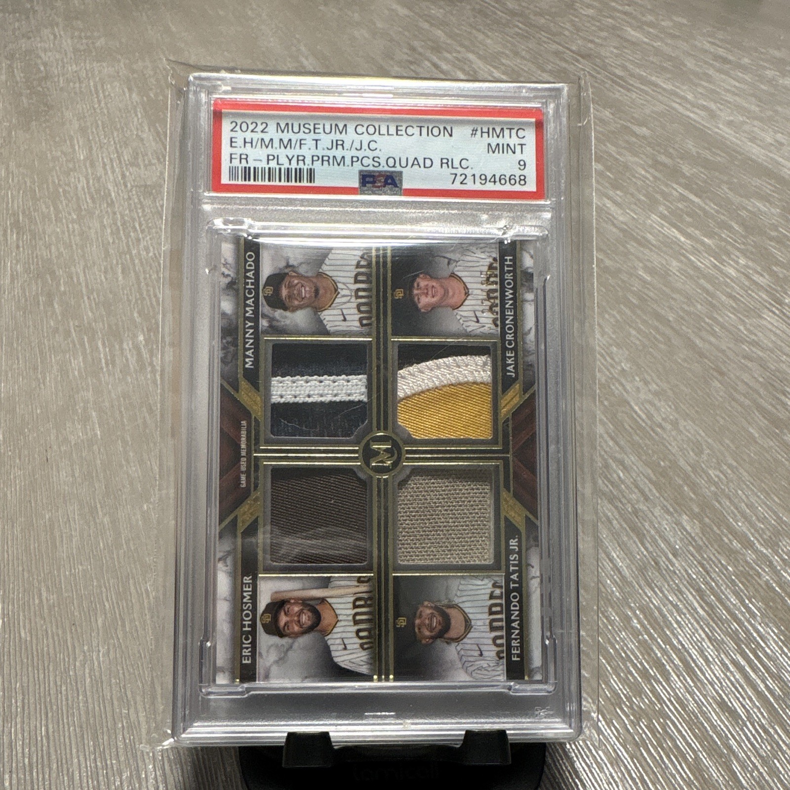 Topps 2022 Museum Collection Primary Pieces Quad Relic Padres FPR-HMTC PSA 9