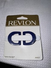 Vintage 90s Revlon Fashion Barette Hair Clip White / Blue Goody Products NEW NOS