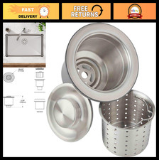 3-1/2" Drain Fitting with Deep Strainer Basket for Kitchen Sinks - Durable  Eff
