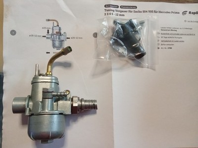 Tuning Vergaser für Sachs 504 505 12mm Hercules Prima