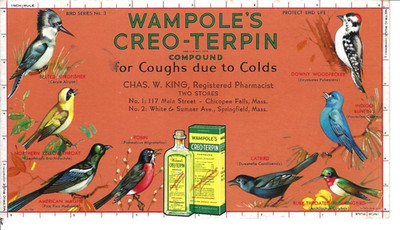 Advertising Cards, Wampole's Creo-Terpin Compound for Coughs Due to Colds c1900