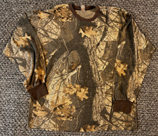 Vintage 90's Single Stitch Realtree Hardwoods Long Sleeve Camo Pocket T-Shirt XL