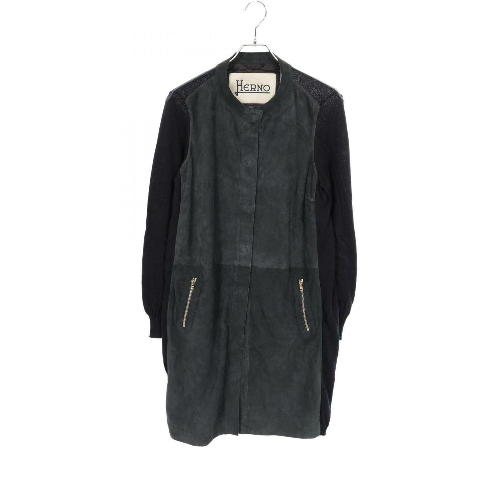 Herno Collarless Jacket Clothing Outer Suede Acet… - image 1