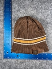 The Children's Place Beanie Toque Youth 10-14 Brown Knit 100 Cotton Bill Brim