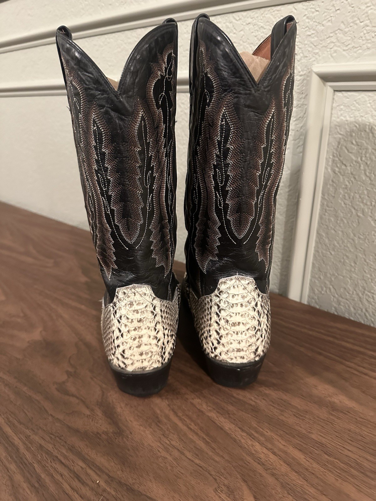 Vintage Dan Post Men's 10 EW Python Snakeskin Wes… - image 5