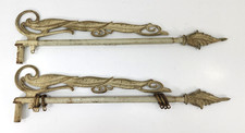 2 Swing Arm Curtain Rods Extending Art Nouveau Vintage