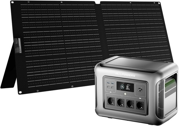 Mobiles Balkonkraftwerk 1600W Allpowers R1500 Lite Powerstation + 100W Solar-image