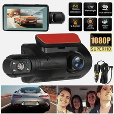 Dash Cam Dual Lens HD 1080P Car DVR Video Recorder G-Sensor Front Inside Camera