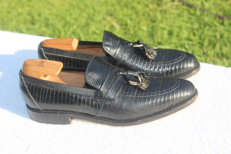 Allen Edmonds Clayton Exotic Lizard Leather Tassel Loafers 10 A IN PRISTINE COND