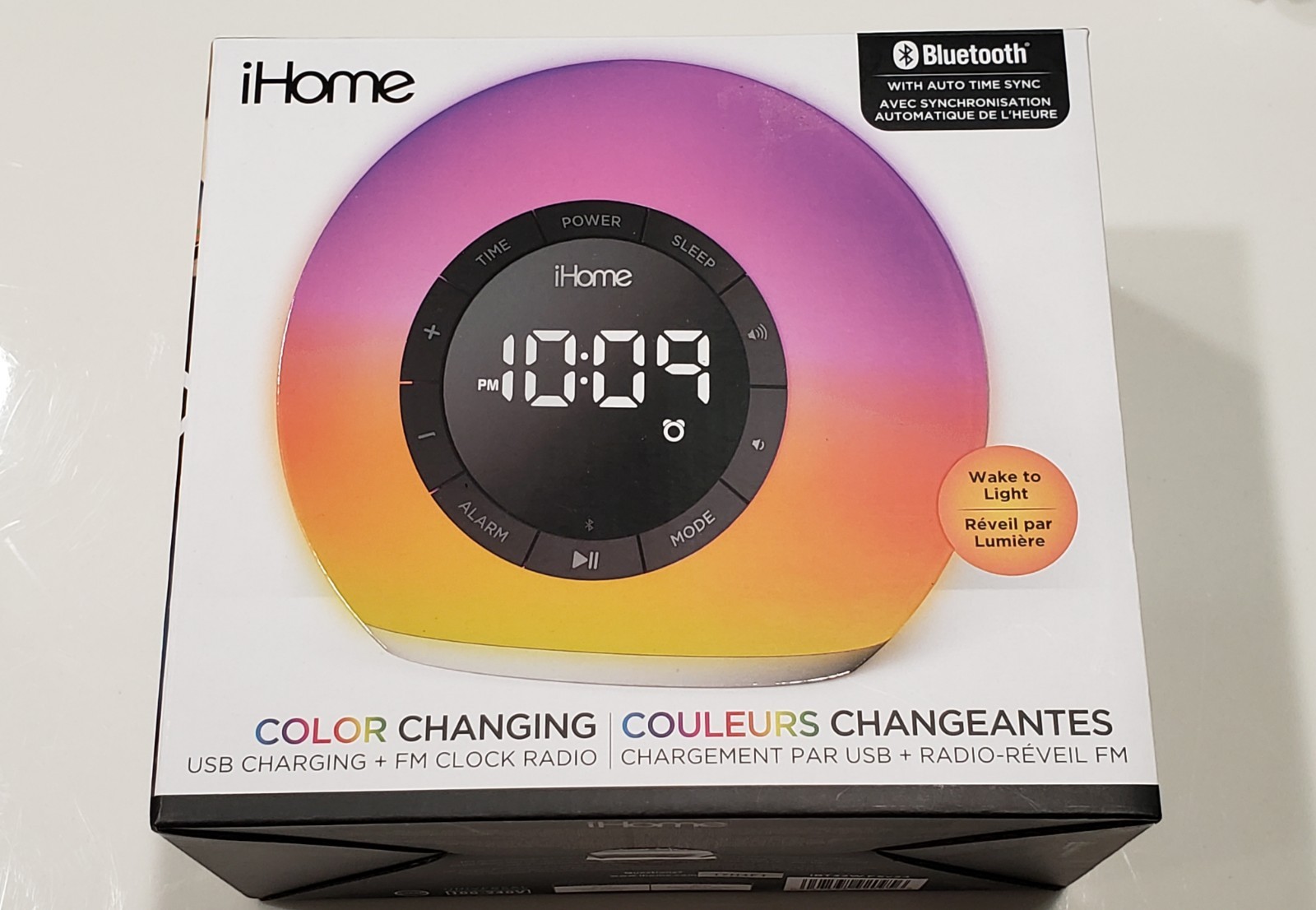 iHome Sunrise Alarm Clock with Bluetooth Speaker and FM Radio