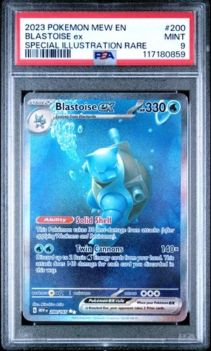 2023 POKEMON MEW EN-151 SPECIAL ILLUSTRATION RARE #200 BLASTOISE EX PSA 9