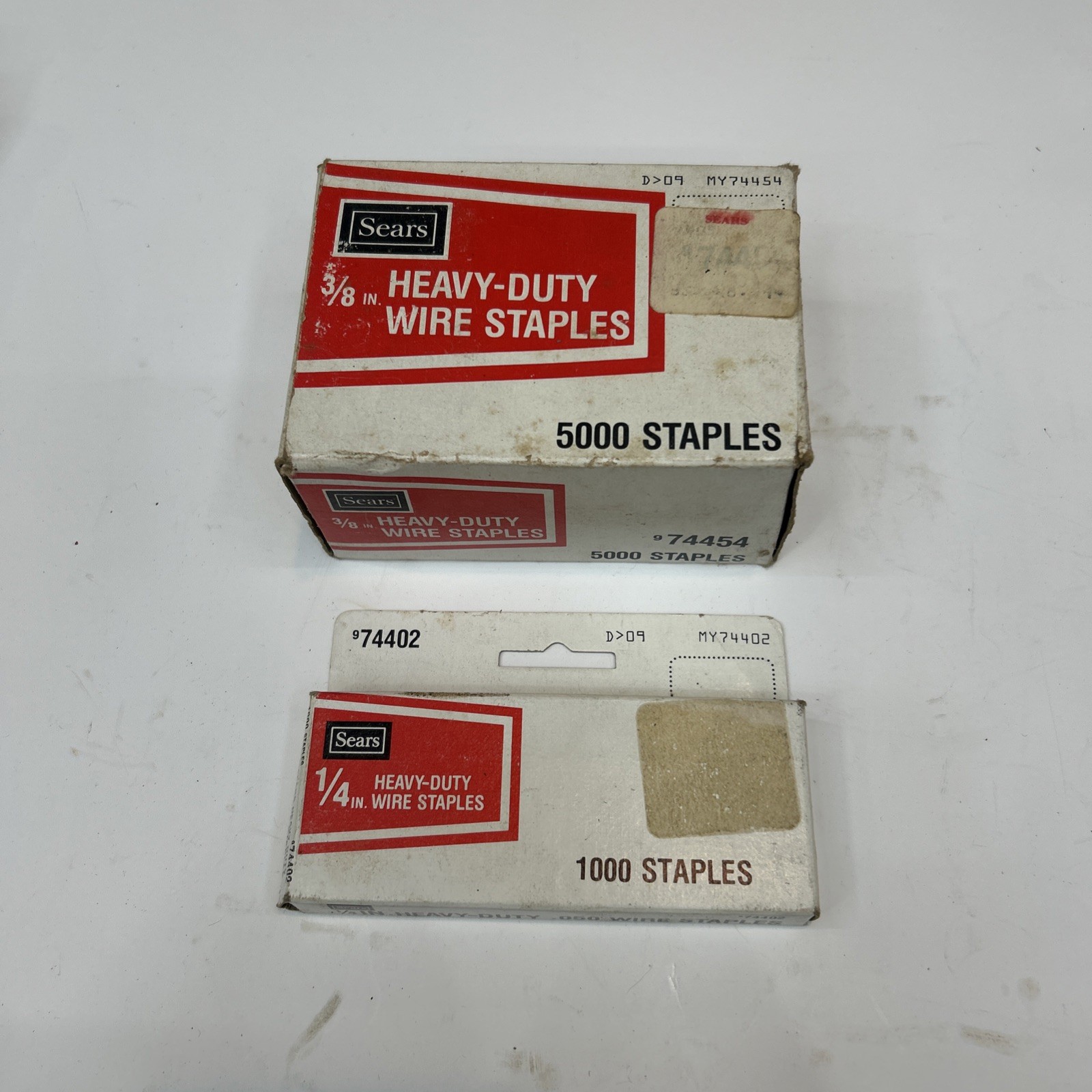 Vintage Sears Craftsman Box Heavy-Duty Wire Staples 5/16" 4000 Staples Box 1/4