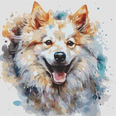 Deutscher Schäferhund Welpe Hund zeitgenössisches Kunstwerk groß original Kreuzstich