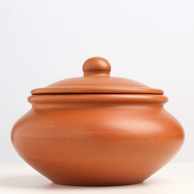 Swadeshi Blessings Exclusive Range Unglazed Earthen Dahi Handi/Curd Pot/Mitti
