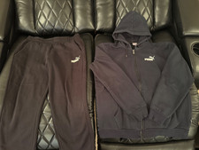 PUMA Tracksuit Set Jacket  Pants Large Track Jacket Full Zip Pockets Sweatsuit