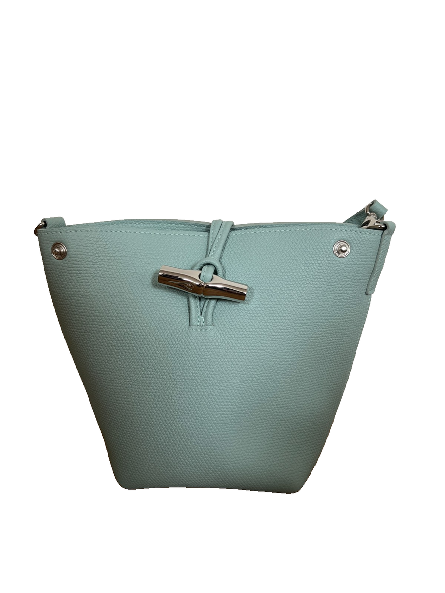 Longchamp Le Roseau XS Leather Bucket Bag Teal/Aqua Celadon | eBay