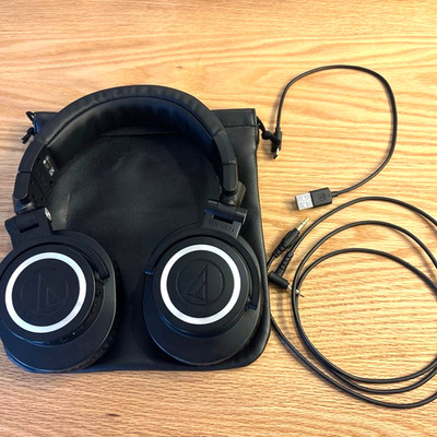 Audio-Technica ATH-M50xBT2 Wireless Bluetooth Foldable Headphones BLACK Tested 