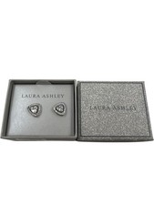 Laura Ashley Silver Stud Earrings with Stone Embellishment T2350 NVJ