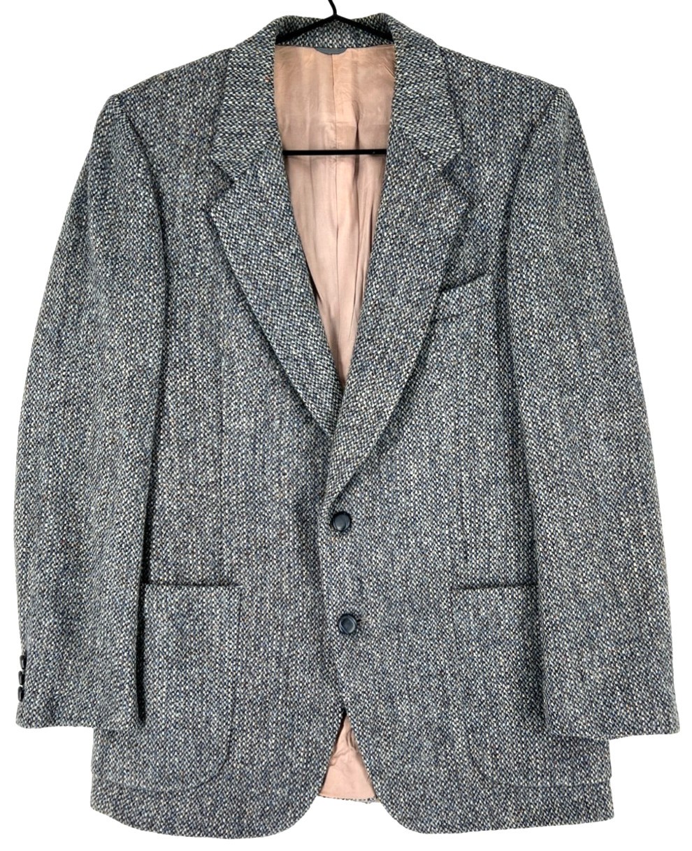 Vintage Harris Tweed Mens Wool Hand Woven Blazer Jacket Size S