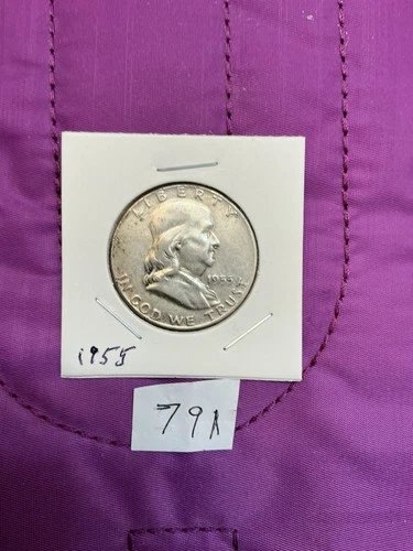 1955 P Franklin Half Dollar XF+    90% Silver. Low Mintage**Lot 791