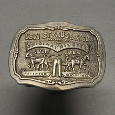 VINTAGE LIMITED EDITION LEVIS TWO HORSE BRAND LEVIS STRAUSS CO. BELT BUCKLE