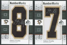 2011-12 Upper Deck SP Game Used Sidney Crosby Number Marks /25 (Full Set of 2)