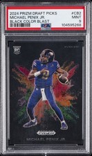 2024 PANINI PRIZM DRAFT PICKS BLACK COLOR BLAST #CB2 MICHAEL PENIX JR. RC PSA 9