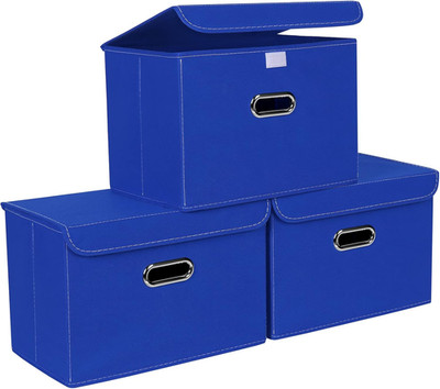 Fabric Storage Cube Bins Foldable Organizer Container Collapsible Basket with Li