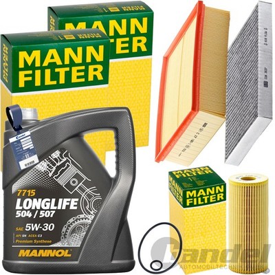 MANN INSPEKTIONSPAKET+5L MANNOL 507 5W-30 ÖL passend für 1.9+2.0TDI AUDI A4 B6/7