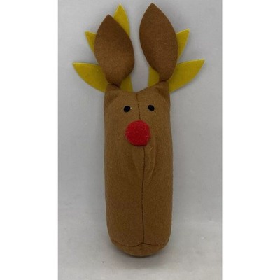1970s Christmas 7  Rudolph Red Nose Reindeer Figurine Felt Handmade Home Decor