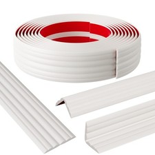 WALL CORNER PROTECTOR MOLDING TRIM 1.6 IN X 20 FT WHITE EDGE GUARD PEEL AND