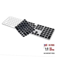 Keyboard Cover Skin for 2024 Magic Keyboard with Touch ID and Numeric Black