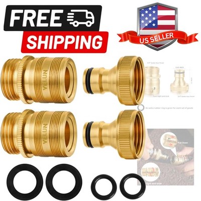 Garden Hose Quick Connect Solid Brass 3/4'' GHT External Thread Easy Connect F...