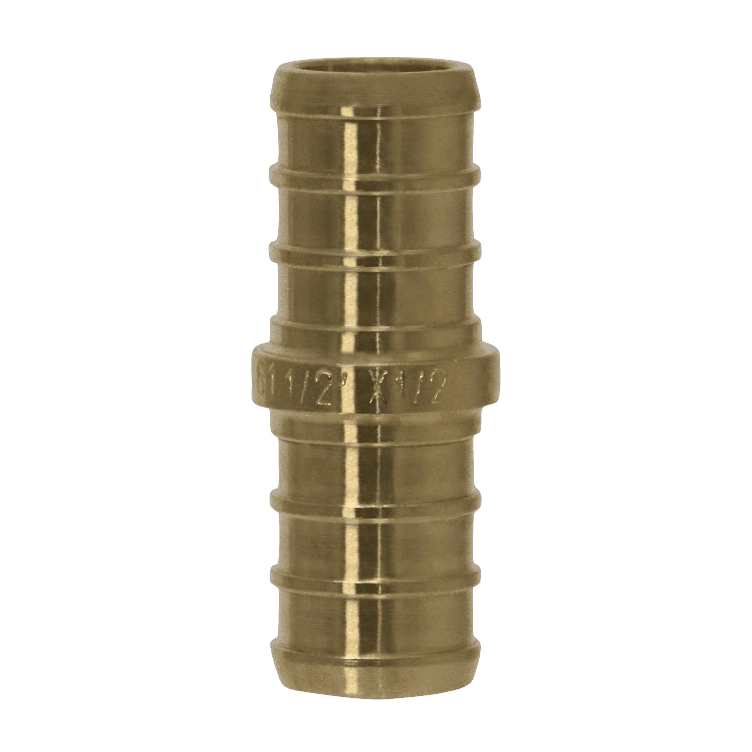 50 Pack XFITTING 1/2" Pex-B Coupling - Lead Free Brass, Half Inch Crimp Coupling