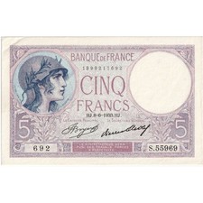 [#1293950] France, 5 Francs, Violet, 1933-06-08, S.55969, AU