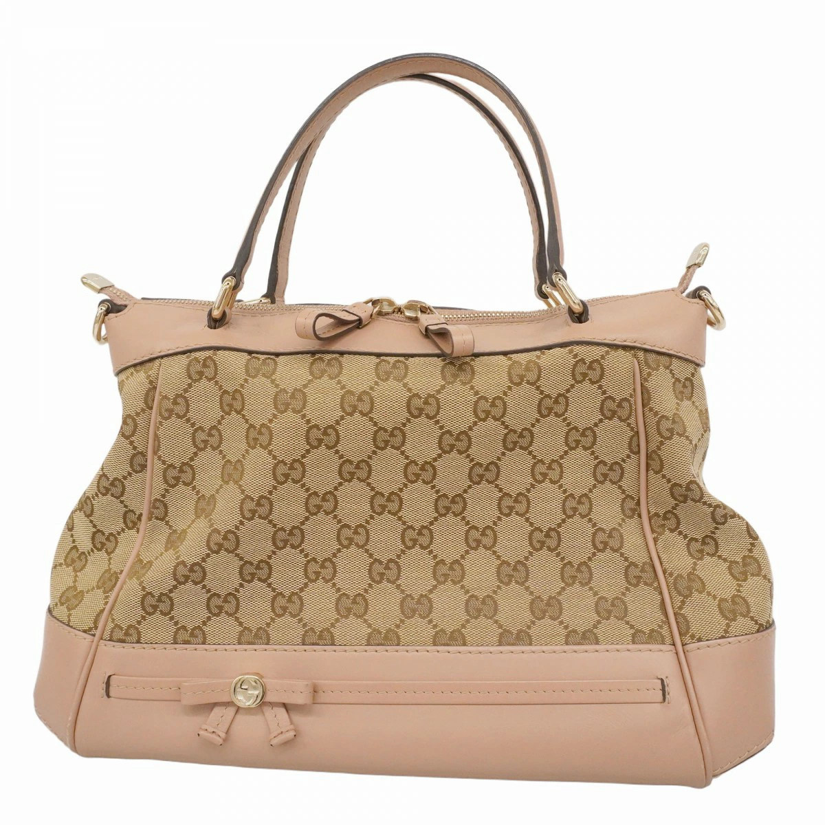 Gucci GG Canvas Handbag Brown Canvas Gold Hardware