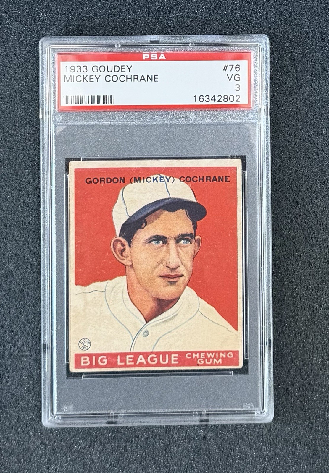 1933 Goudey - #76 Mickey Cochrane  — PSA 3