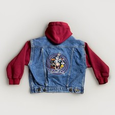 Vtg 1995 Looney Tunes Denim Vest Jacket Embroidered Kids Small