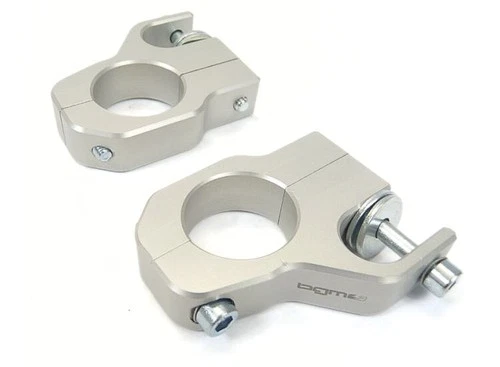 Lambretta Top fork Damper Brackets Bolt on type CNC silver/grey Bgm