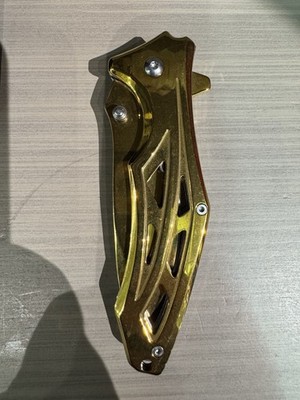 Gold Colored Pocket Knife Assisted Stainless Steel Brand New In The Box