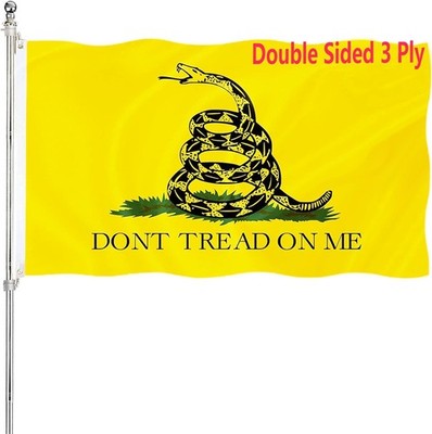 Dont Tread On Me Flag 3x5 Outdoor 240D Heavy Polyester Duty Double Sided 3 Ply